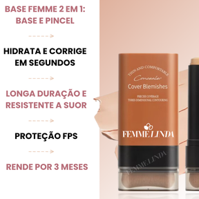 Base Femme: Base Reparadora em Bastão com Efeito Natural